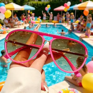 4-Pack Y2K Retro Sun Protection Glasses, Large Frame Hollow Temple Eyewear, Elegant Trendy Aesthetic Shades, UV Protection Sunglasses for Summer Outdoor Daily Wear