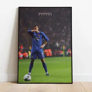 Cristiano Ronaldo Poster for Print, 2008/09 Manchester United, Soccer Wall Art, Sports Bedroom Posters
