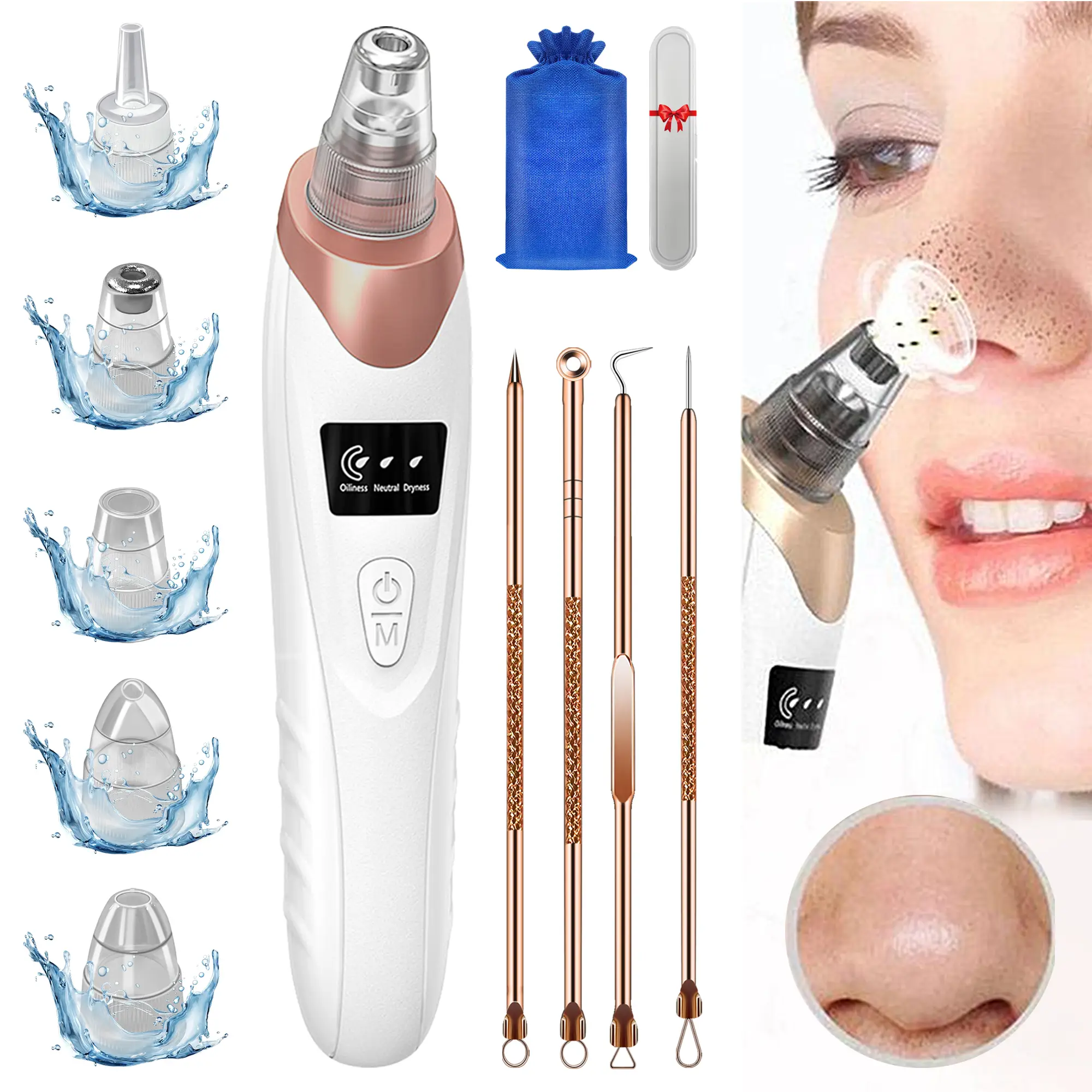 Pjordo 2025 Newest Blackhead Remover Pore Vacuum,USB Rechargeable Blackhead extractor