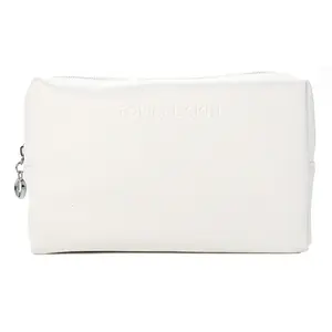 Vegan Saffiano Leather Classic Cosmetic Bag with zipper