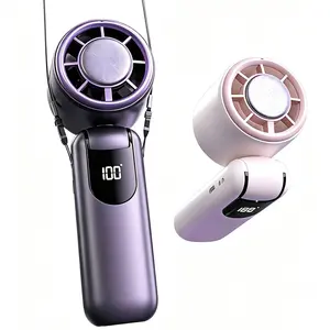 4-in-1 portable refrigerationhandheld turbo fan cool with 100 speedsettings, 12hour cooling, digital display, 120°rotation, USB charging, mini handheld personalfan.Suitable for travel, indoor use, and officedesk usage
