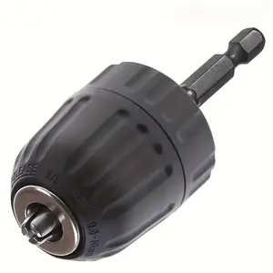 2-Pack (4pcs), 3/8" Keyless Drill Chuck Adapter, 0.8-10mm Capacity Hex Shank Quick Connect Impact Driver Conversion Tool, Metal Chuck Converter, 3/8-24UNF Mount - Electric Drill Accessories for DIY Projects