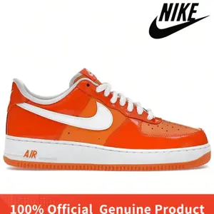 Nike Men's Air Force 1 Low '07 Orange White Patent