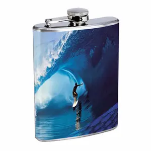 Surfing the Big Wave 8oz Stainless Steel Hip Flask Drinkware Portable