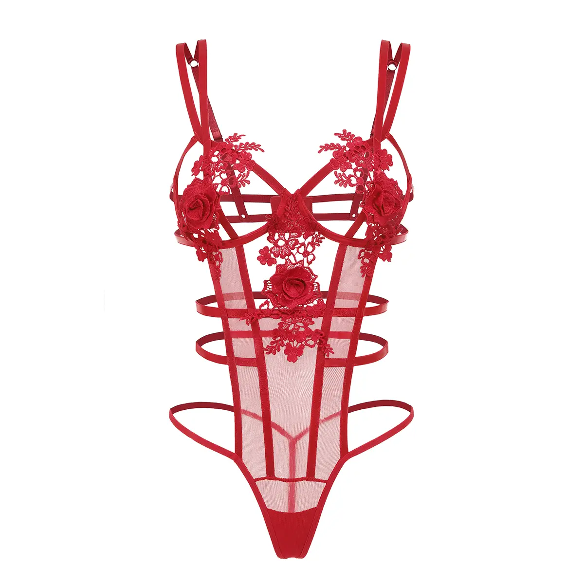 Avidlove Women Deep V Flower Lace Teddy Lingerie Bodysuit Cut Out One Piece Lingerie
