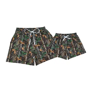 S0472-Hunting Cold Tree Camouflage Print swim trunky, Quick-Dry & Breathable for Men & Boys
