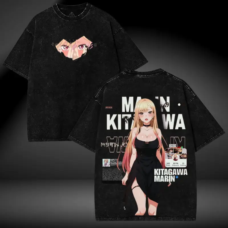 Kaiju No.8 Oversized T-Shirt – Inspired Vintage Washed Heavy