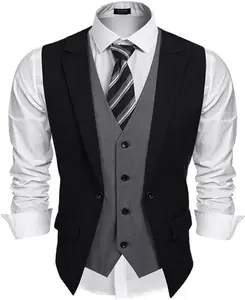 COOFANDY Men's Formal Fashion Vest Layered Waistcoat Business Dress Suit Vests for Wedding/Graduation Classic Menswear Comfy Elegant COOFANDY Men's Formal Fashion Vest Layered Waistcoat Business Dress Suit Vests for Wedding/Graduation Classic Menswear Comfy Elegant