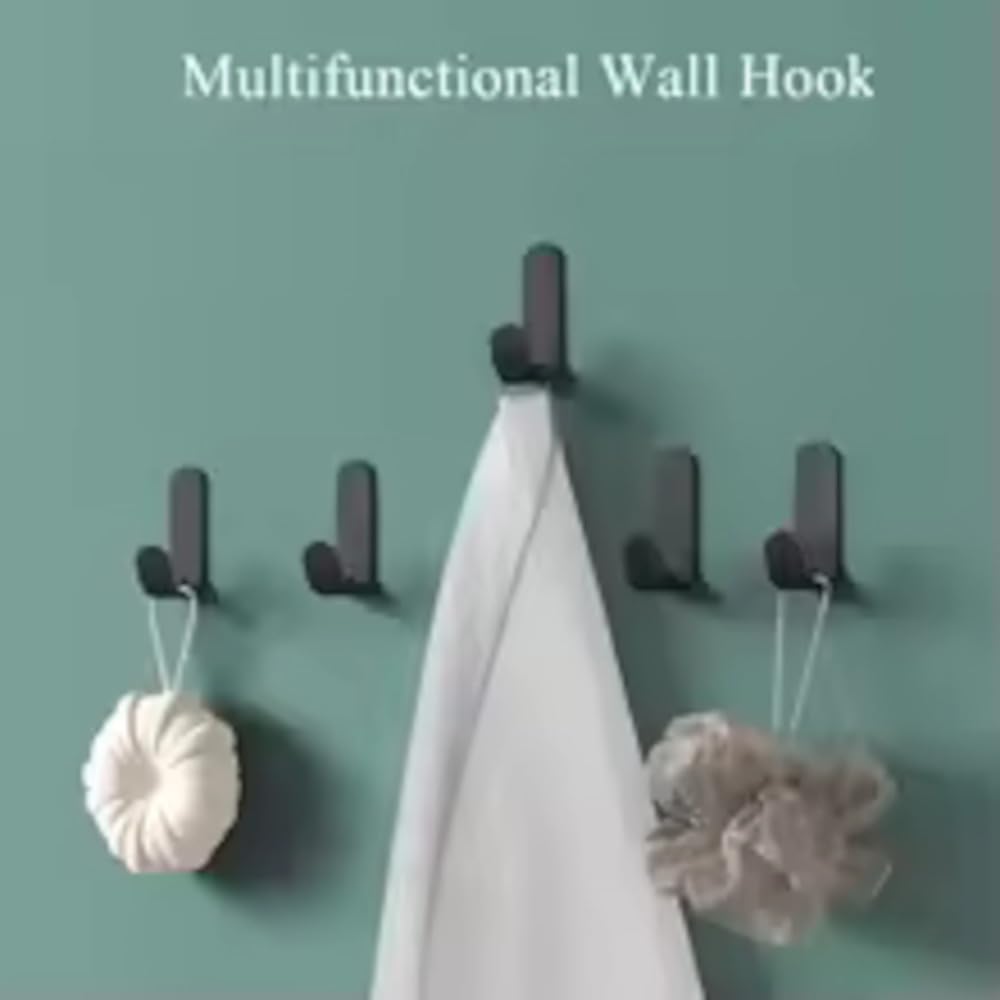 J-Shaped Coat Hooks Metal Wall Mounted Hook Hanger for Coat Hat Bag Purse Towel Black 5Pcs Rust-Proof & Corrosion-Resistant - Easy Installation - Heavy-Duty Performance - Modern Craftsmanship - Multi-Purpose Functionality - Organiser Hangable door