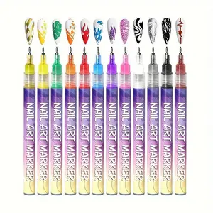 Nail Art Pen Set 12-Color - Fast-Drying 3D Paint for Professional Nails | Precision Detail & Salon Designs | TikTok Viral Nail Art Kit