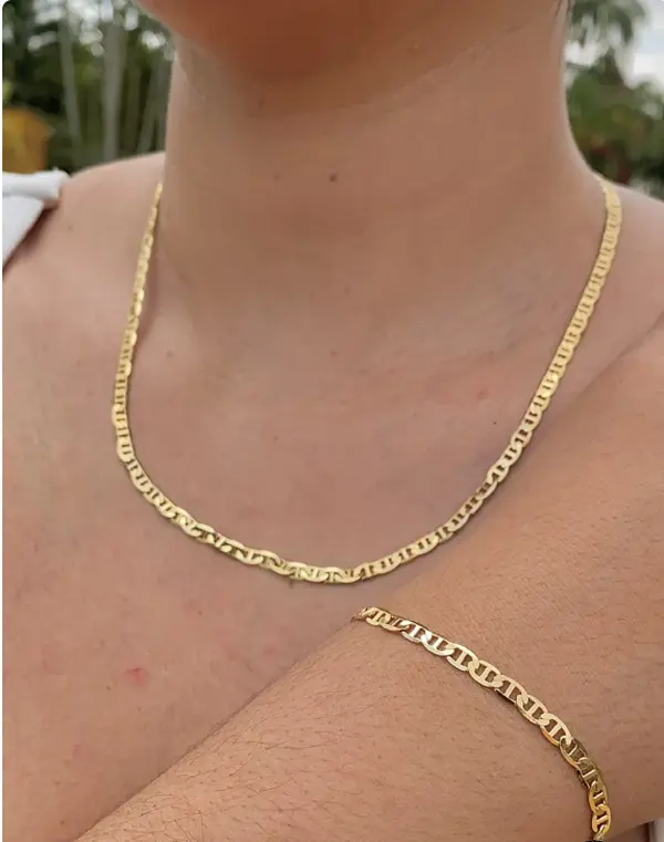 Necklace 20" Bracelet 7.5" Unisex Jewelry Copper Fashion Womens and Mens