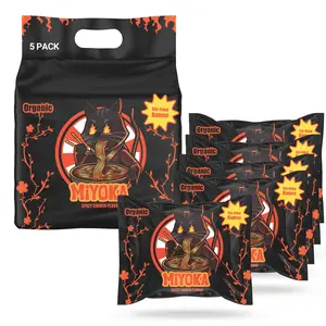 Miyoka Organic Stir-Fried Ramen Spicy Chicken Flavor 5 Pack Bio-Free Ramen Non-GMO Certified