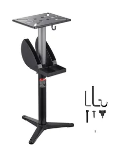 Bench Grinder Stand For Floor Pedestal With 5-Level Height Adjustment, Adjustable Workbench Stand For Grinding Machines, Durable Metal Construction, Stable Support, Universal Mounting, Tool Stand For Home Shop