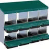 Galvanized Steel & Plastic Chicken Nesting Boxes - 8-Hole/10-Hole Rollaway Design with Perch, Lid Cover, Removable Tray, Auto Collect, Mesh Drains Debris, Easy Installation Options, Reachfree Egg Grab