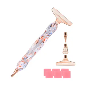 Diamond Painting Pen with Screw Thread Tips,1PCS Diamond Art Pen and 3 PCS Rose Gold Stainless Steel Metal Tips,Diamond Painting Tools for DIY Diamond Art