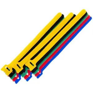 CableWholesale  Hook & Loop Cable Tie, Assortment - Multicolor - 15 Piece