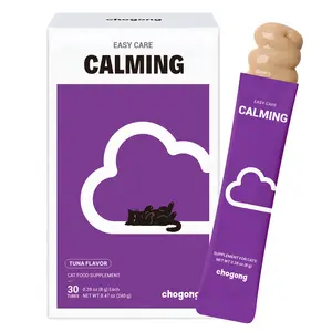 [Chogong Official] Cat Calming Supplement – Lickable for Stress & Anxiety Relief, Helps Promote Relaxation with L-Theanine, Tryptophan & Valerian Root – for Separation Anxiety & Travel, Tuna Flavor, 30 Tubes