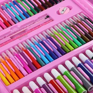 SRH 208Pcs Kids Art Set, All-in-One Drawing Kit with Crayons, Colored Pencils, Markers, Non-Toxic Art Supplies for Kids, Portable Easel Art Case for Boys Girls Birthday Gift