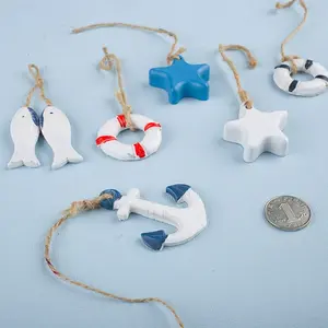 Mediterranean Style Decorative Item, Creative Home Mini Fishing Net Accessory, Starfish, Small Fish, Ship Anchor, Life Buoy Pendant