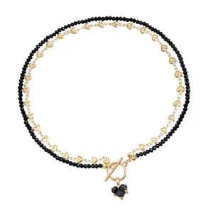 Heart Zirconia Pendant Necklace with Eleagnt Chain for a Mysterious Look