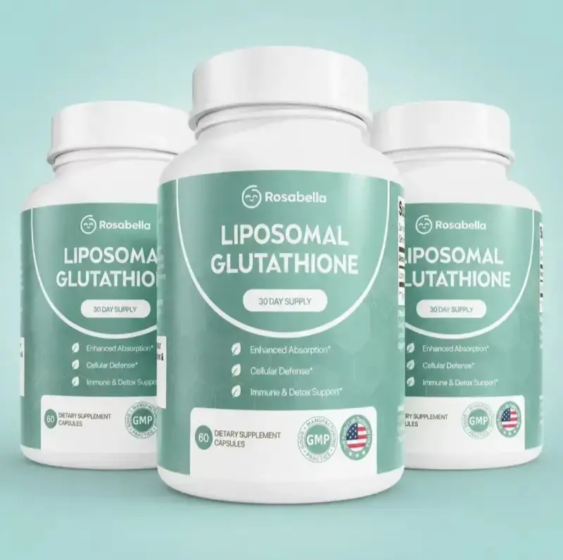 (Falsh Sale : 3 Pack) Liposomal Glutathione Capsules – Skin Glow, Immune & Detox Support (60 Count) - Rosabella
