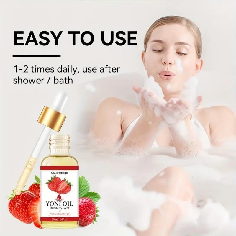 Strawberry Vaginal Oil and Soap Set, 2pcs/Set Moisturizing Vaginal Oil and Soap, Female Intimate Care Set refresh ph Comfort Hydrating  Moisture Moisturizer