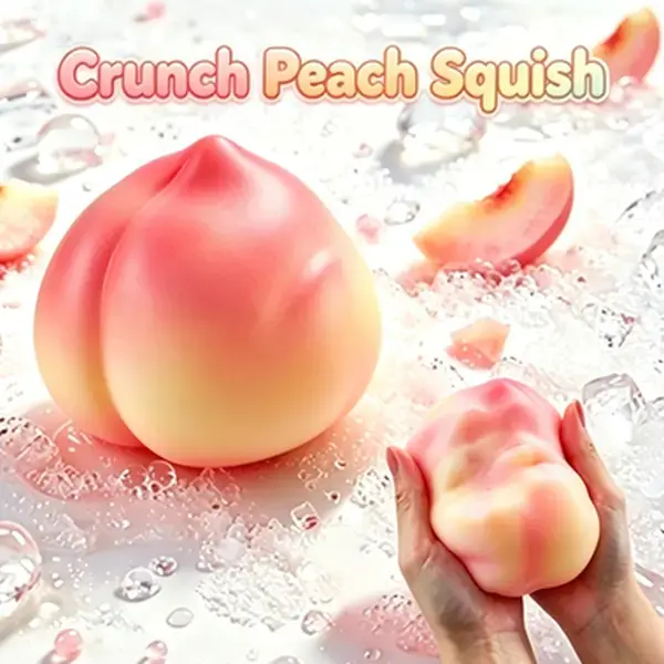 [Crunch Peach Squish] Handmade ASMR Crisp Peach Squeeze Toy DIY Fruit Squishies Stress Ball