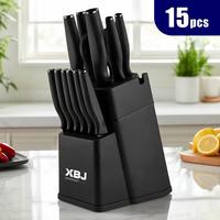 15-piece black knife set