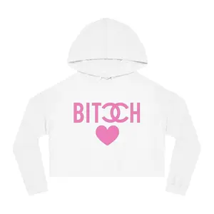 Bitch Heart Cropped Hoodie — Women's Cropped Hooded Sweatshirt