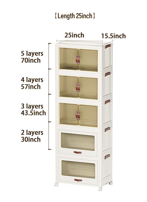 ONAIL Drawer style Super large Foldable Storage Box with Lid, Stackable Household Storage Holders with Wheels Home Decor Organiser Durable Plastic