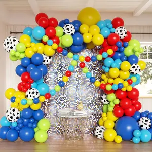 114 Piece Balloon Arch Set, Toy Style Design, Includes Blue Balloons, Various Sizes, Cow Print Balloons, Perfect for Birthday Parties, Balloon Garland, Balloon Arch Decoration
