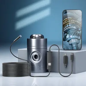 High Definition Industrial Endoscope, Waterproof 16.4ft Semi-Rigid Tube, 8-Gear Adjustable LED Car Engine Detector, Android iOS Windows 3 Systems Compatible