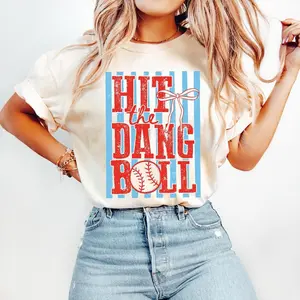 Hit The Dang Ball Baseball Comfort Colors  Shirt, Retro Game Day Season Tee