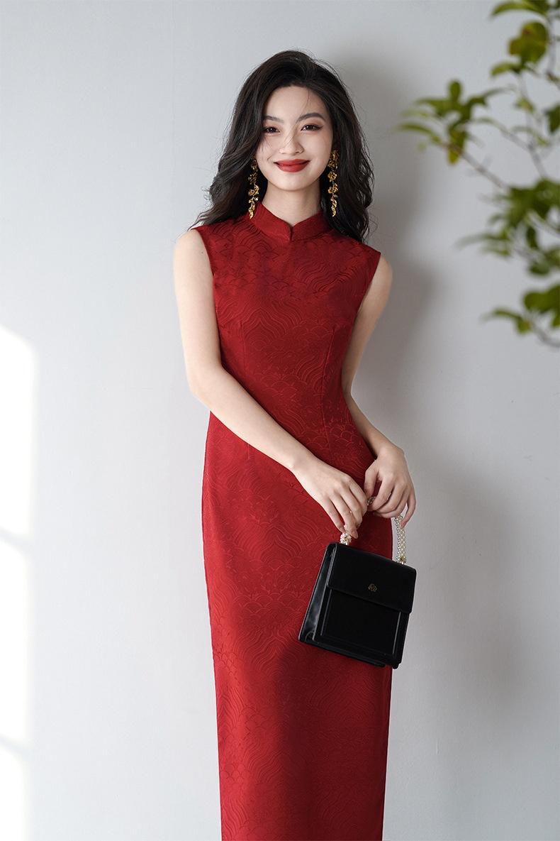 Chinese Red Simple Temperament Dress