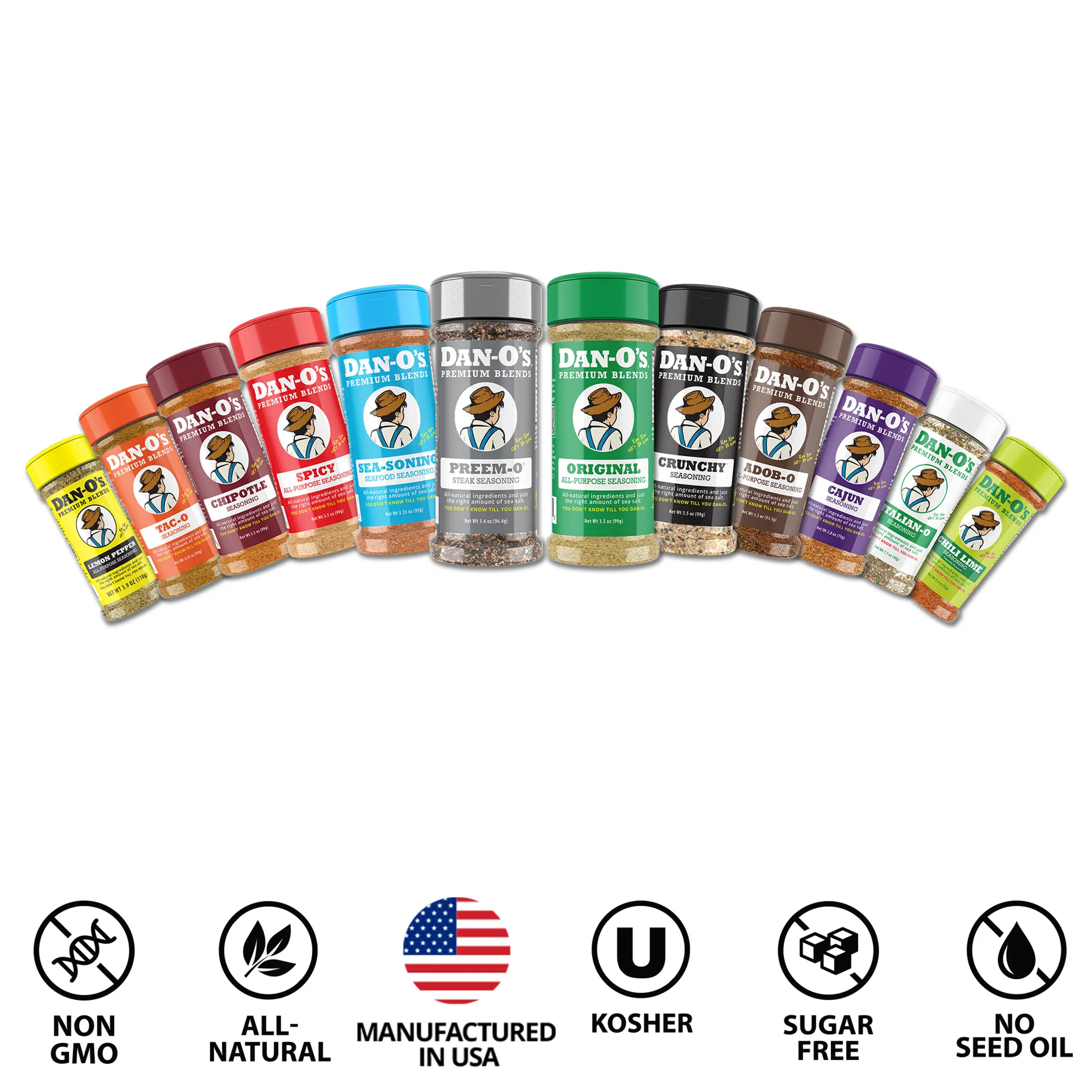 Premium Seasoning Bundle – 12 Flavors! All the Dan-O's Premium Blends in one Combo! Premium Seasoning Bundle – 12 Flavors! All the Dan-O's Premium Blends in one Combo!