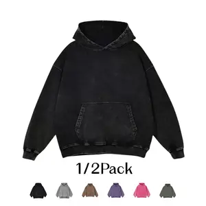 Acid Wash Hoodie Oversized Vintage Hoodie Unisex Heavyweight Hoodie Distressed Hoodies for Men Women Couples with Pockets Long Sleeve Fabric