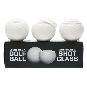 Golf Ball Shaped Shot Glass,Golf Shaped Mini Container Set, Fun Golf Gift for Enthusiasts, Best Christmas Present Idea, Includes 1 or 3 Pieces, Golf Accessories