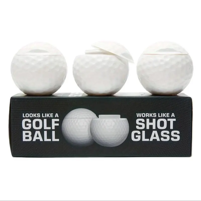 Golf Ball Shaped Shot Glass,Golf Shaped Mini Container Set, Fun Golf Gift for Enthusiasts, Best Christmas Present Idea, Includes 1 or 3 Pieces, Sport Golf Accessories