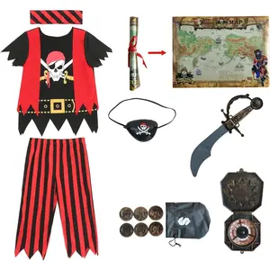 Wizland Kids Pirate Costume, Boys Pirate Costume Helloween Role Play Outfit
