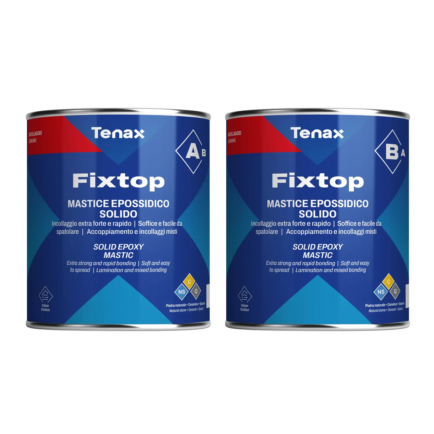 Tenax Fixtop Knife Grade Epoxy — 100% Two-Part Epoxy for Stone, Ceramic & Metal, Indoor & Outdoor