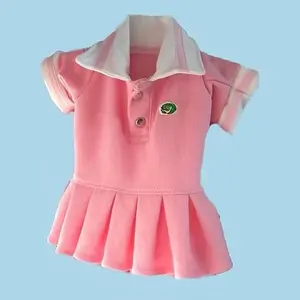 Pink Tennis collared Dress for Dogs