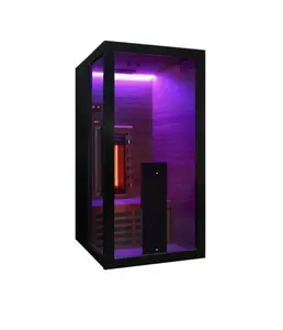 New 2026 One Seater Infrared Indoor Sauna, Black, Heat Therapy