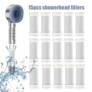 15pcs Filtered Shower Head Replacement Filters, Removes Impurities, Chlorine Removal, Skin Care, Travel Friendly, No Ca Prop 65