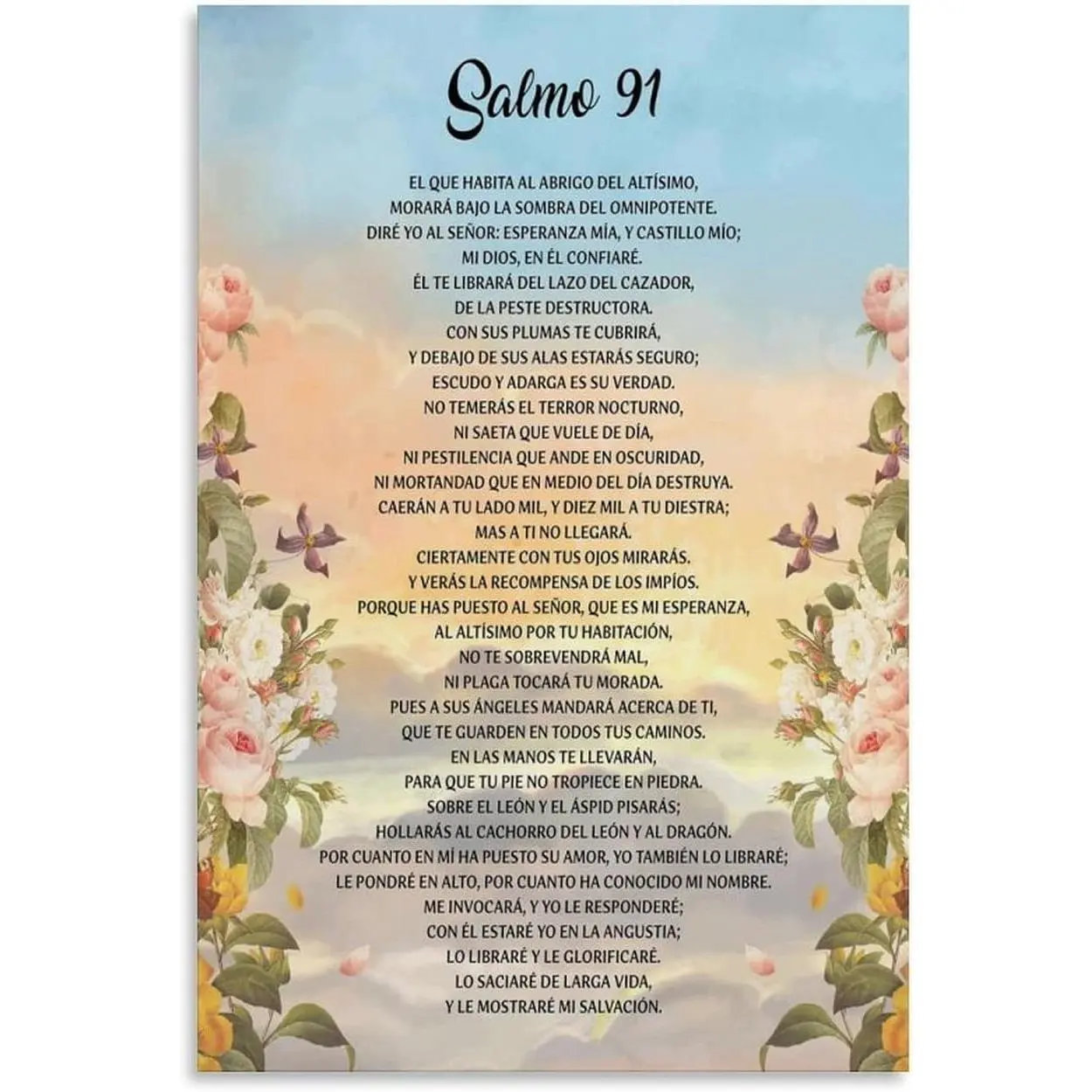Salmo 91 Spanish Bible Poems Art Poster 2 Gift Wall Decor Poster Canvas Art Poster 16x24inch(40x60cm)