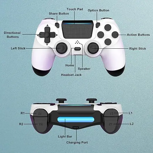 MOVONE for PS4 Wireless Controller 2 Pack, Six-AxisHigh-Performance Dual Vibration, with USBCharging Cable, Compatible with'Slim/Pro/PC Gaming Stick Video Game Stick - TikTok Shop MOVONE for PS4 Wireless Controller 2 Pack, Six-AxisHigh-Performance Dual Vibration, with USBCharging Cable, Compatible with'Slim/Pro/PC Gaming Stick Video Game Stick - TikTok Shop