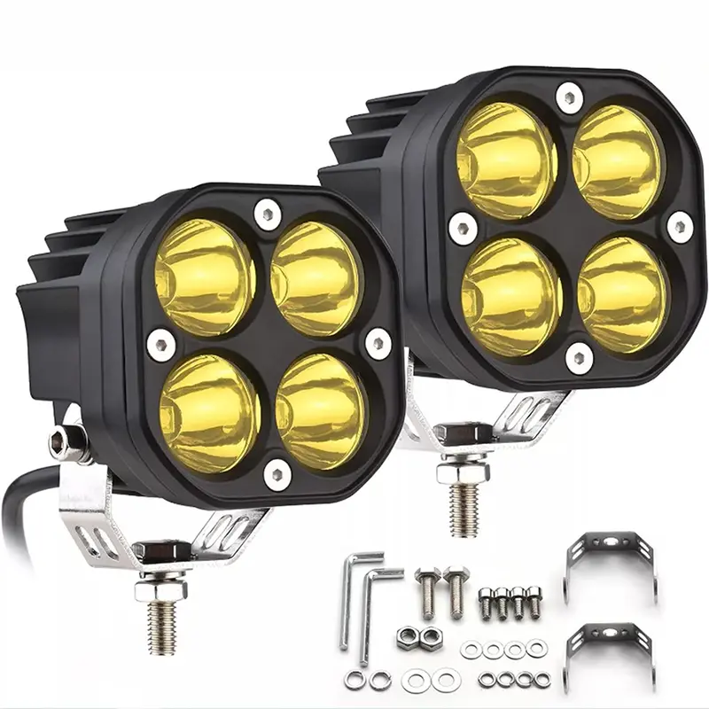 2 Pack LED Pods Light Bar, Yellow 3 40w Spot Off Road Lights, Driving