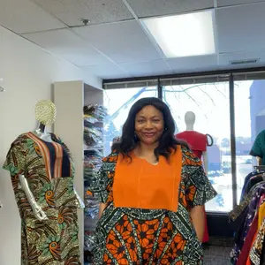 Handmade Ankara Ready to Wear Design with Aso Oke Vibrant Orange & Green Patterns Perfect for Everyday Wear