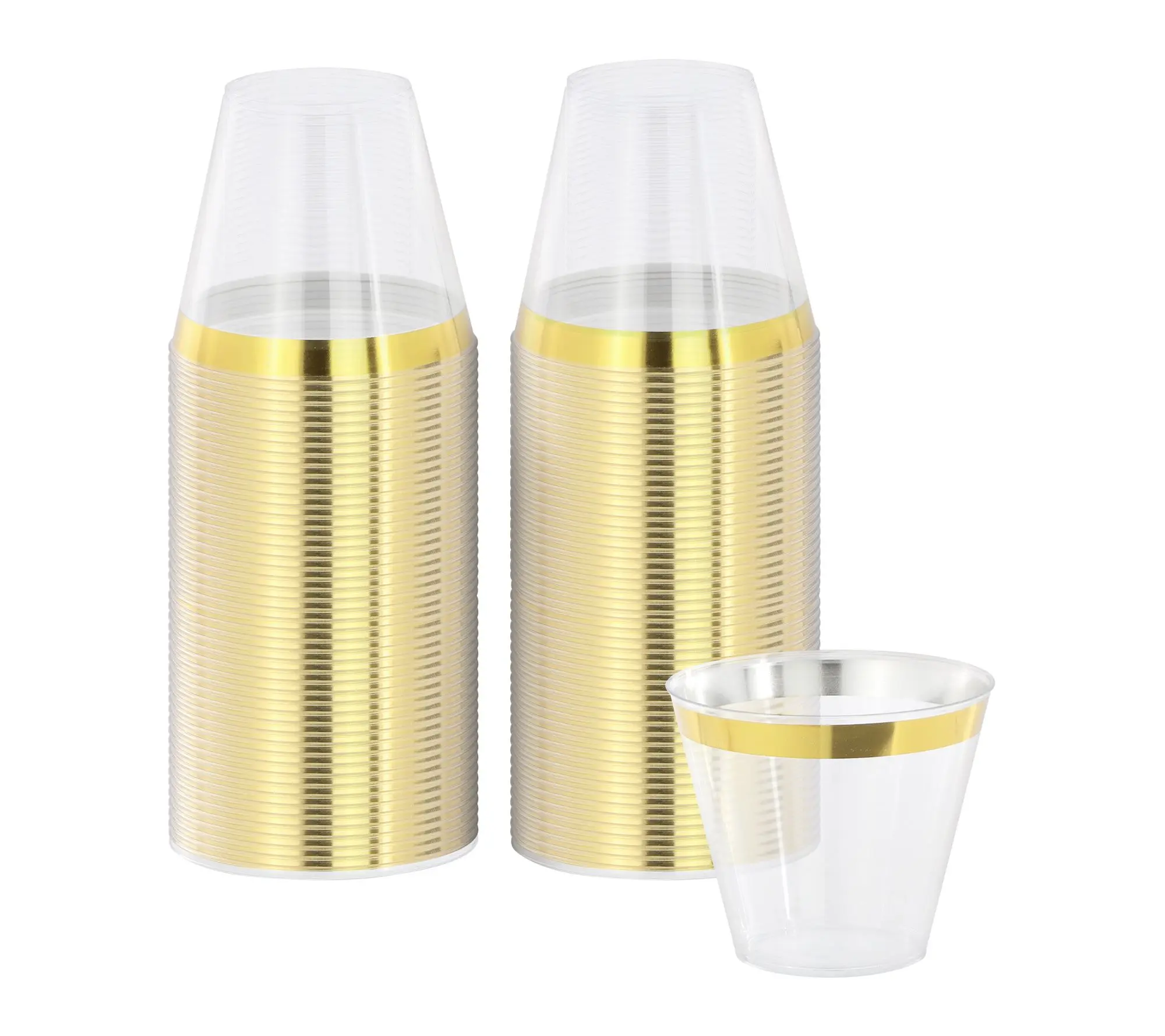 Elama 100 Piece 9 Oz Disposable Plastic Rimmed Party Cup Set Elama 100 Piece 9 Oz Disposable Plastic Rimmed Party Cup Set