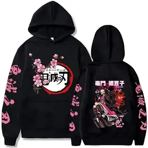 Harajuku Demon Slayer Hoodie Kamado Nezuko Graphic Print Women Sweatshirts Fashion Female Streetwear