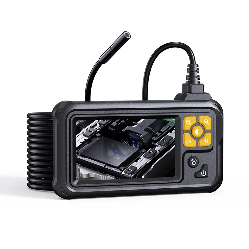 Industrial Borescope - 4.3" IPS 1080P Endoscope Camera, 16.5ft Rigid Hard Wire, IP67 Waterproof Inspection Camera, 8 Bright LED, 2000mAh Battery, Large View Angle, Magnet Side Mirror Hook, Perfect for Car Engine, Drain Repair, Tech Gifts for Men
